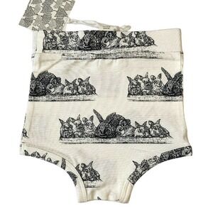 Kate Quinn 24 Months Black Bunnies Ecru Bloomers Diaper Cover 24M NWT